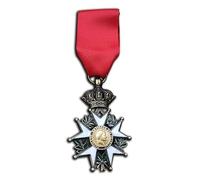 Replica della medaglia dell'imperatore Napoleone della Legione d'onore - Spilla ufficiale cavaliere senior, gioielli militari da collezione (onore e patria), One, Lega di acciaio