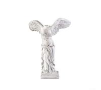 Replica della statua della mitologia greca con alato per la vittoria di Samotracia, decorazione per la casa, ornamento da scrivania in resina con per ali maestose, finitura oro e bianco per (E5-181513