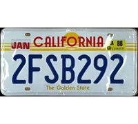Replica di Targa/Placca Americana California 2FSB292 THE GOLDEN STATE MATCAL