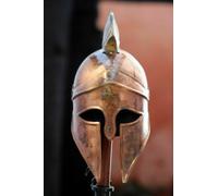 Replica Regalo Cavaliere Guerriero Medievale Greco Metallico Piuma Elmo Corinzio