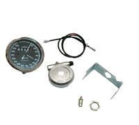 Replica Smiths 160 KMH Speedo Nero + Cavo Da 35 Pollici Per Moto Classiche