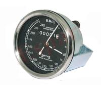 Replica Smiths Speedo 0-240 KM/H Faccia Nera Per Norton Triumph BSA Enfield GEC