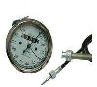 Replica Smiths Speedo bianco 120 Mph con cavo da 54" per Royal Enfield BSA