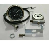 Replica Smiths Tachimetro 80 MPH Nero + Cavo Da 64 Pollici Per Moto Classiche