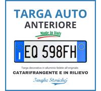 Replica Targa Auto Anteriore Decorativa IN RILIEVO Qualità TOP, Catarifrangente