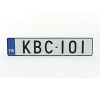 replica targa auto FINLANDIA FINLAND personalizzata con testo e numeri 52x111