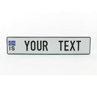 REPLICA targa auto ICELAND ISLANDA con testo e numeri 52x11 TOP QUALITA1