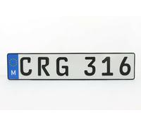 replica targa auto MALTA personalizzata con testo e numeri 52x11 top qualita