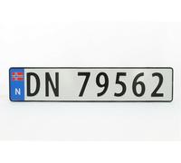 REPLICA targa auto NORVEGIA NORWAY con testo e numeri 52x11 TOP QUALITA1