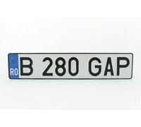replica targa auto Romania personalizzata con testo e numeri 52x11 top qualita