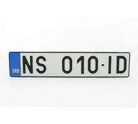 REPLICA targa auto SERBIA personalizzat con testo e numeri 52x11 TOP QUALITA