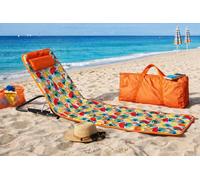 REPLOOD Lettino Prendisole da Mare e Spiaggia con Schienale Richiudibile 154x47x