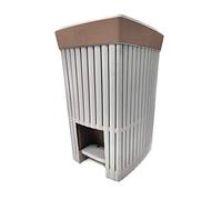 REPLOOD Pattumiera a Pedale Per Bagno Linea Doga da 6LT Per Umido 19x19x31 cm Bidoncino Rifiuti Bagno (Tortora Scuro)