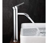 REPLOOD Rubinetto Miscelatore 30cm Lavello Bagno Lavabo Cromato Alto Ottone Cromato Fontana Lavabo a Gambo Lungo Cromo Lucido
