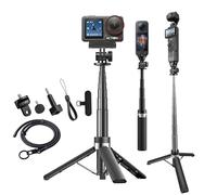 Repmidfer Kit treppiede estensibile per action camera da 73 cm, portatile, anti-goccia, con laccio di sicurezza, cinturino da polso e cordino per telefono, compatibile con GoPro, DJI Osmo, Insta360