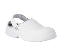 REPOSA Medical - Zoccoli Sanitari Donna e Uomo in Microfibra + Puntale di Sicurezza in Composito, Ciabatte Sanitarie Antishock e Antistatiche con Laccetto, Scarpe Sanitarie e Cucina Comode Antiscivolo