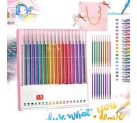 Reposaltrust Glitter Pens, Glitter Gel Pen Set, Sparkle Multicolors Gel Pens, 1.0mm Metallic Vibrant Sparkle Pen, Glitter Highlighters Markers for Drawing and Doodling (18 Color)