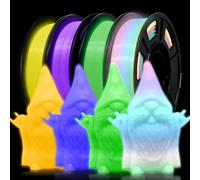 RepRapper - Paquete de 4 colores brillantes de 250 g, filamento PLA que brilla en la oscuridad, 1,75 mm (+- 0,03 mm) para imp