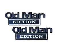 Represeint Old Man Edition Car Emblem, Metal Nameplate Funny Decal, 3d Metal Sticker Badge, for Cars Truck Suv Side Or Rear Tailgate Name Plate Sticker (Style D,2PCS)