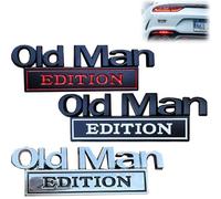 Represent Old Man Edition Car Emblem, 3D Metal Badge Car Stickers & Decals for Cars, SUVs, Trucks - Fits Fender or Rear Tailgate Bumper Nameplate Stickers (E-3PCS)