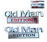 Represent Old Man Edition Car Emblem, 3D Metal Badge Car Stickers & Decals for Cars, SUVs, Trucks - Fits Fender or Rear Tailgate Bumper Nameplate Stickers (B-2PCS)