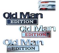 Represent Old Man Edition Car Emblem, 3D Metal Badge Car Stickers & Decals for Cars, SUVs, Trucks - Fits Fender or Rear Tailgate Bumper Nameplate Stickers (G-3PCS)