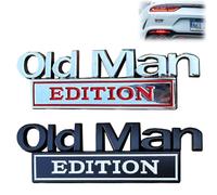 Represent Old Man Edition Car Emblem, 3D Metal Badge Car Stickers & Decals for Cars, SUVs, Trucks - Fits Fender or Rear Tailgate Bumper Nameplate Stickers (A-2PCS)