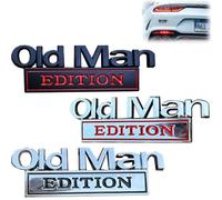 Represent Old Man Edition Car Emblem, 3D Metal Badge Car Stickers & Decals for Cars, SUVs, Trucks - Fits Fender or Rear Tailgate Bumper Nameplate Stickers (F-3PCS)