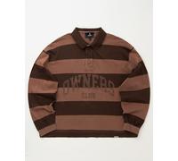 Represent OWNERS STRIPE RUGBY TOP men Polos brown in taglia:XL