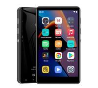 Reproductor MP3 SWOFY 80GB con Bluetooth, WiFi, pantalla táctil 4", mp3/mp4 lettore musicale, Android compat. con Spotify (mp3), Pandora, Amazon Music, Libby, Audible, navegador, expansión 1TB (negro)