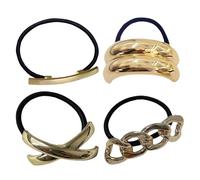 Reprouille En Queue De Cheval De Mariage, Ensemble De Porte-cheveux, Accessoires De Cheveux En Métal, Construction En Métal, Ajustement Confortable Et Conception En Or Élégant, 5,8x2,5x3 Cm, P