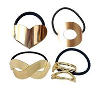Reprouille En Queue De Cheval De Mariage, Ensemble De Porte-cheveux, Accessoires De Cheveux En Métal, Construction En Métal, Ajustement Confortable Et Conception En Or Élégant, 5,8x2,5x3 Cm, P
