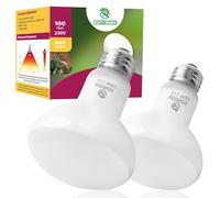 REPTI HOME Lampada di Calore per Rettili, 100W 2 Pack Lampade di Calore per Anfibi, Luce Diurna UVA per Rettili, Drago Barbuto, Lucertola, Tartaruga, Pollo