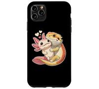 Reptile Keeper Pet Owner Cute Bearded Dragon Hugging Axolotl Custodia per iPhone 11 Pro Max