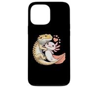 Reptile Keeper Pet Owner Cute Bearded Dragon Hugging Axolotl Custodia per iPhone 13 Pro Max