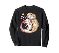 Reptile Keeper Pet Owner Cute Bearded Dragon Hugging Axolotl Felpa