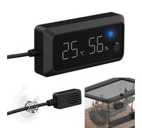 Reptile Temp Humidity Gauge, Digital Display Hygrometer, Accurate Terrarium Monitor Sensor, Pet Tank Climate Control Tool for Bearded Dragon, Tortoise, Habitat, Enclosure, 3.27x1.57x0.75 Inches