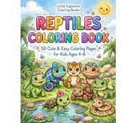 Reptiles Coloring Book for Kids Ages 4-8: 50 Fun and Easy Reptile Coloring Pages Featuring Turtles, Lizards, Snakes, Crocodiles, Geckos, Chameleons, and More