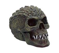 Nemesis Now Ornamento a forma di teschio rettilliano, resina, verde, 13 cm