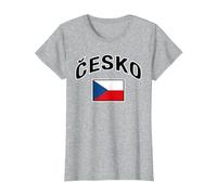 Repubblica Ceca Bandiera Orgoglioso Ceco in Ceco Maglietta, Donna, Grigio Melange, XL