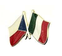 Repubblica Ceca Cecoslovacchia Italia Italia Amicizia UE Amicizia Metallo Smalto Bandiere Paesi Pin Distintivo, Metallo