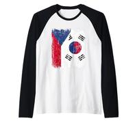 Repubblica Ceca Corea del Sud Mezza Bandiera Repubblica Ceca Corea del Sud Maglia con Maniche Raglan