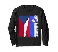 Repubblica Ceca Slovenia Mezza Bandiera Maglia Slovenia Repubblica Ceca Maglia a Manica