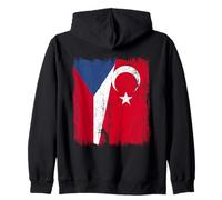 Repubblica Ceca Turchia Half Flag Turkiye Maglia Turca Repubblica Ceca Felpa con Cappuccio