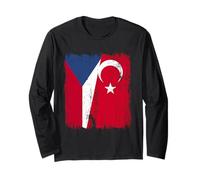Repubblica Ceca Turchia Half Flag Turkiye Maglia Turca Repubblica Ceca Maglia a Manica