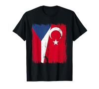 Repubblica Ceca Turchia Half Flag Turkiye Maglia Turca Repubblica Ceca Maglietta