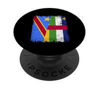Repubblica Centrafricana Repubblica Democratica del Congo Mezza Bandiera Con PopSockets PopGrip Adesivo