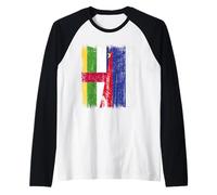 Repubblica Centrafricana Russia Mezza Bandiera Maglia con Maniche Raglan