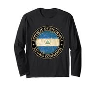Repubblica del Nicaragua Vintage Distressed Sigillo Circolare Maglia a Manica