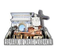Repubblica del Nord Macedonia Europa Calamita in legno 3D Magnete da frigorifero magneti da viaggio da collezione souvenir decorazioni artigianali fatti a mano-2
